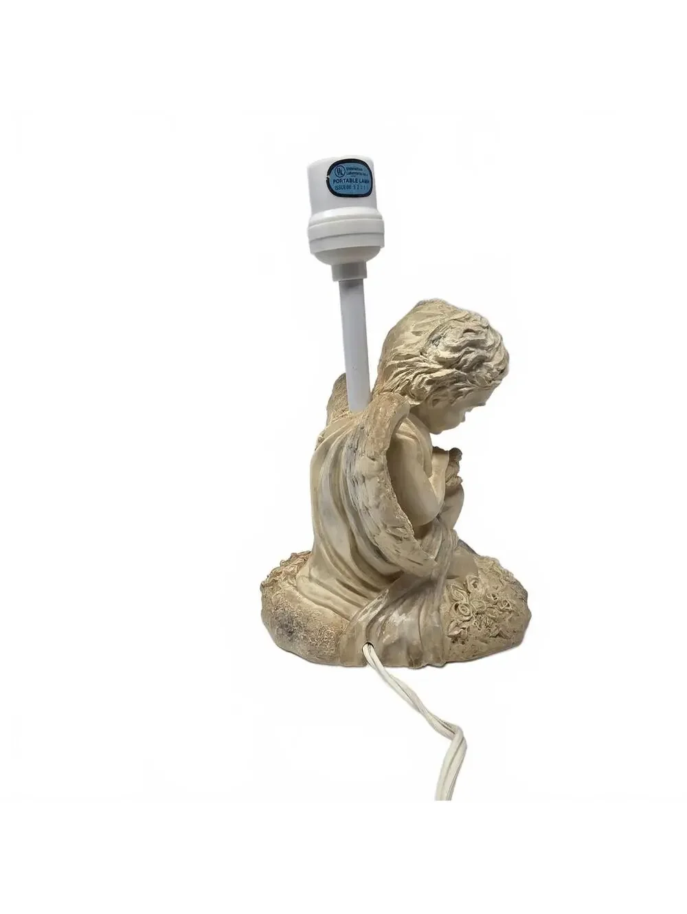 Vintage 1994 Figi Graphics Cherub Angel Dove Table Lamp Working 9.5 Inch